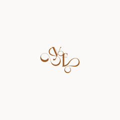 wedding initial concept FY luxury minimalist logo design caligraphic style monogram letter