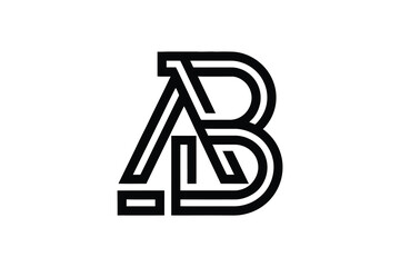 A logo design featuring the letters a and b intertwined in a modern style