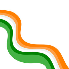 Waving Indian Flag Ribbon Illustration