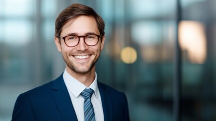Fototapeta premium Businessman in office,modern interior background,copy space concept,mockup template.
