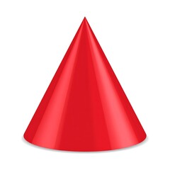 Red cone on white background