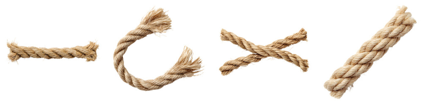 Rope Collection - Nautical Elements Isolated on White Background