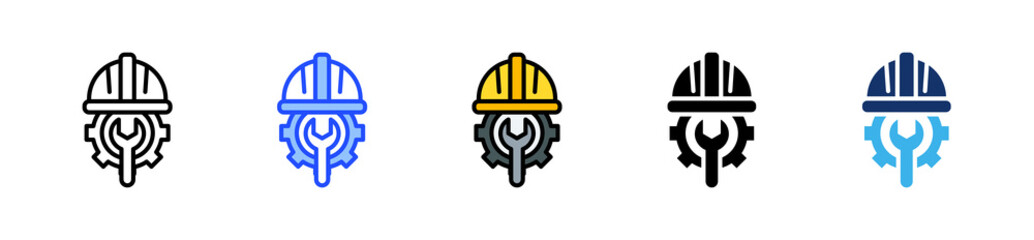 Mechanical Engineering Icon Collection With Multiple Styles