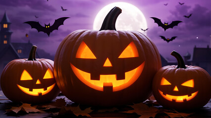 Purple spooky Halloween background