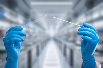 Doctor hold test tubes with coronavirus samples.