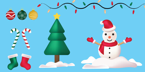 Christmas design element icon set