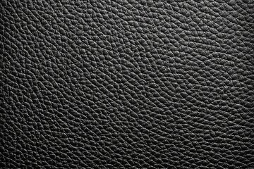 Close-up view of black pebbled leather texture