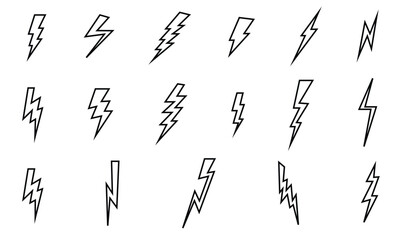Lightning bolt icon. blitz lightnings outline strike sign. Flash symbol, thunderbolt, Vector isolated 
