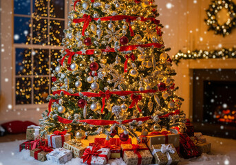 christmas tree in the living room