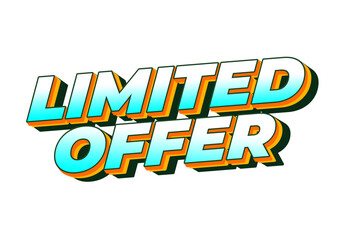 A vibrant graphic design featuring the text limited offer in bold, colorful