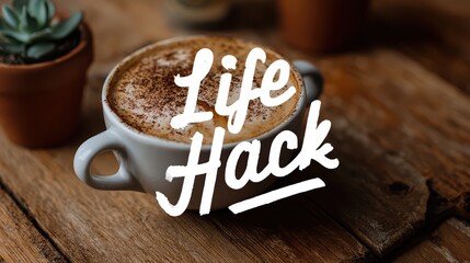 Coffee Break with a Green Oasis A Lively Concept Image Ideal for Social Media Campaigns, Boosting Energy and Creativity.