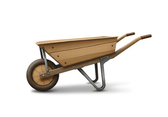 Classic wooden wheelbarrow for your garden, farm, or construction project needs, ready to haul materials