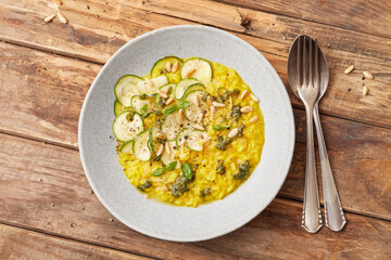 Saffron risotto with vegetables