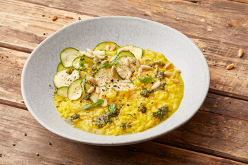 Saffron risotto with vegetables