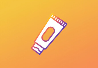 Modern cosmetic tube icon for skincare products with a vibrant gradient background, perfect for beauty ads