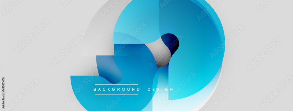 Aufkleber abstract blue design. overlapping circles create dynamic visual effect. minimalist style with light 