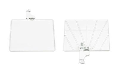 The front and back of a portable stand tray