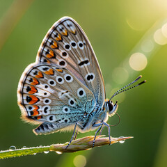 butterfly on a green leaf