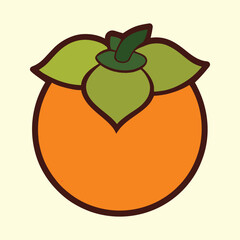 vector illustration of a persimmon fruit