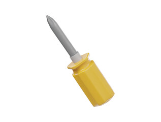 3d screwdriver tool icon render isolated