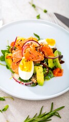 Fresh salmon salad on a plate (1)