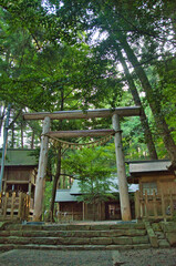 The Torii Gate and approach of Amano Iwato Shrine East Main Shrine. Miyazaki, Japan 　
