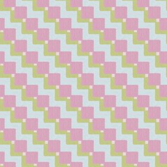 Pink Green Zigzag Pattern
