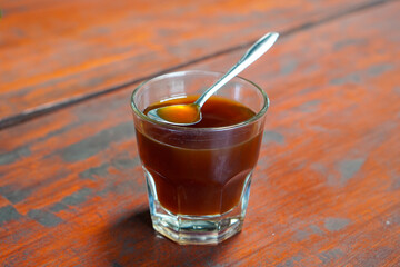 Arabica V60, captured on September 2, 2025. Hand-brewed Arabica coffee using V60 pour-over method, hot black coffee in glass server and ceramic cup, minimalist modern café style lifestyle photography