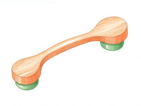 Wooden scalp massager with green cups for relaxation and hair growth. This scalp massager promotes circulation and scalp health, ideal for natural treatments like batana oil or ojon oil.