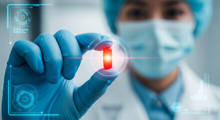  Medical Professional Holding a Red Pill