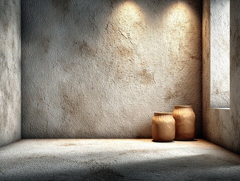 Clean empty space background in off-white with slight texture, perfect for text overlay, product placement or commercial design use, as a minimalist backdrop for branding