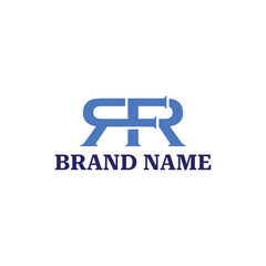 Letter FRR or RFR Logo in bold Blue Logo