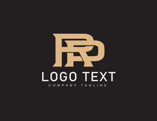 R P Typography logo design