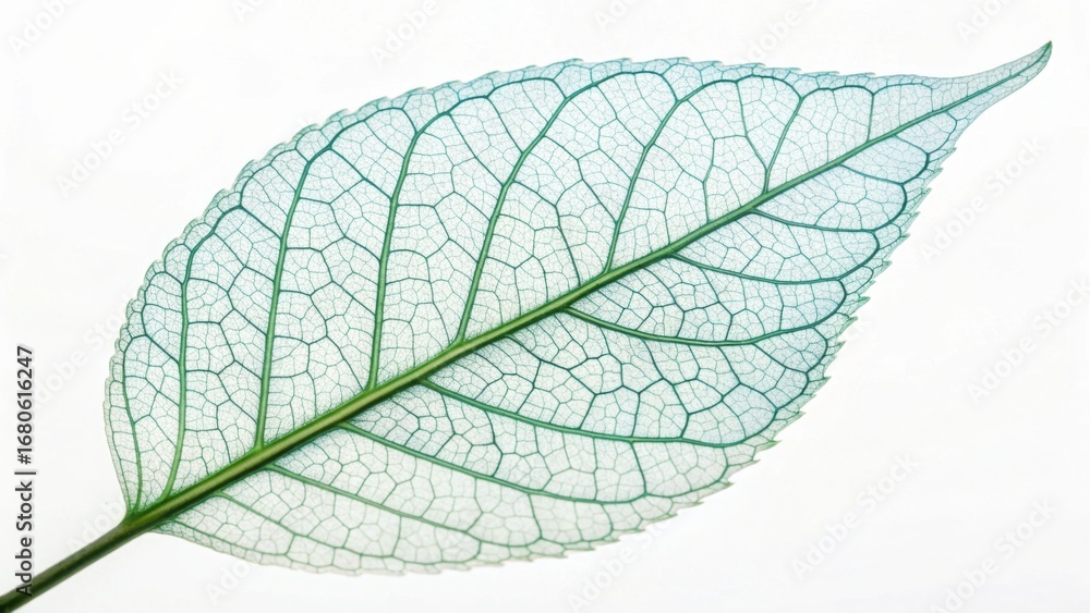 Poster intricate leaf structure showing cellular design and vein patterns