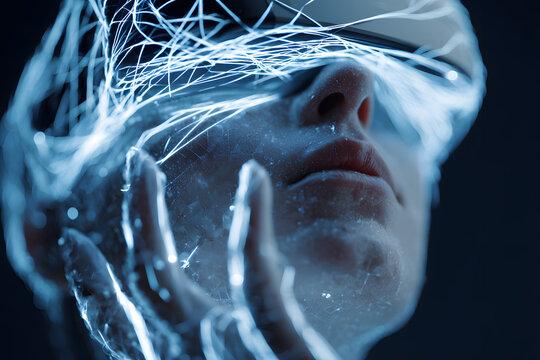 Futuristic tech: Metaverse, VR, AR, Web3, Platforms,NFTs, DeFi. Photo generatie AI