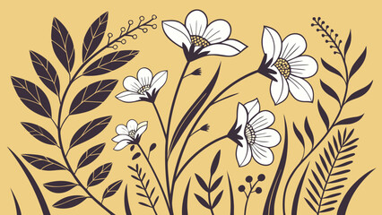 seamless floral background with flowers