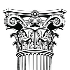 Corinthian column capital with acanthus leaves and volutes