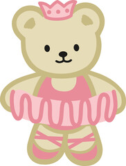 Cute Teddy Bear Ballerina with Tiara