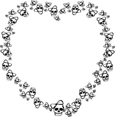 Skulls in a Heart Shape