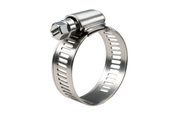 Adjustable Stainless Steel Hose Clamp Isolated on White Background for Plumbing and Engineering Uses