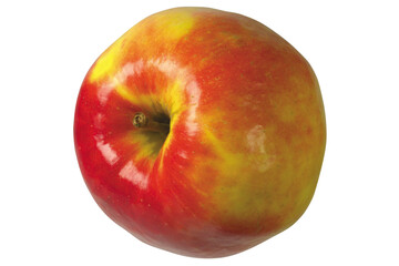 ripe tasty  apple with leaf isolated on white  Green apple Vibrant red apple with a fresh green leaf showcases healthy eating and natural beauty