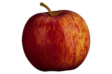 ripe tasty  apple with leaf isolated on white  Green apple Vibrant red apple with a fresh green leaf showcases healthy eating and natural beauty