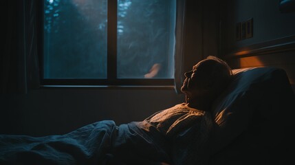 Peaceful Recovery Elderly Patient in Hospital