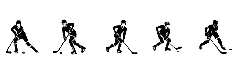 Ice Hockey Player Passing the Puck Vector Icon