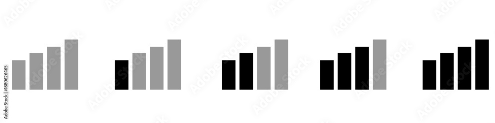 Aufkleber signal strength icon vector set. network signal illustration sign collection. wifi signal symbol. si