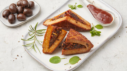 Grilled tofu pockets BBQ