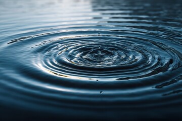 Serene blue lake with sunlight reflections and water ripples, nature background for wellness blogs, spa advertising, meditation apps, wall art


