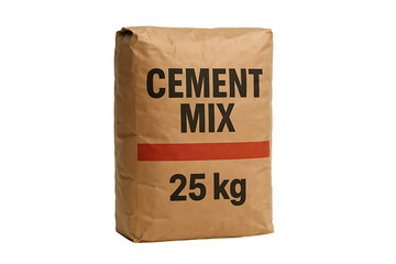 Heavy Construction Material Bag - 25 Kilogram Cement Mix with Red Stripe Design