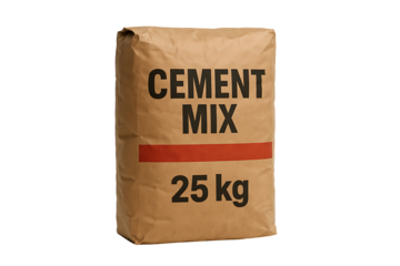 Heavy Construction Material Bag - 25 Kilogram Cement Mix with Red Stripe Design