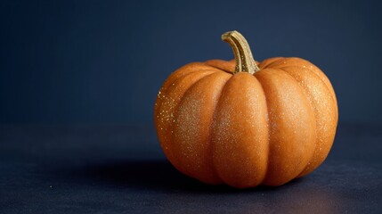 Golden pumpkin glimmers under dusky light, evoking Samhain rituals and harvest celebrations in rustic autumnal charm